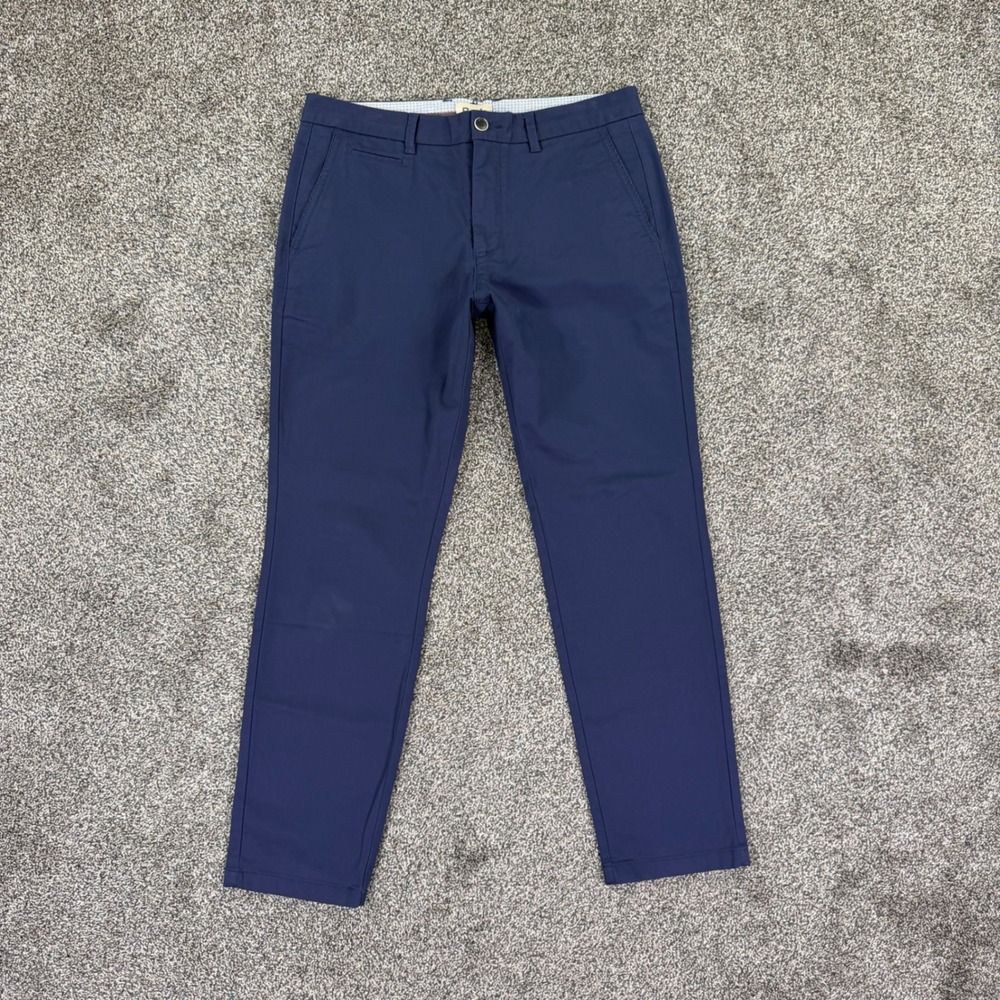 Perk Feel Good Chino Pants Men 33x30 Navy Blue Slim Fit Stretch Travel Golf Work